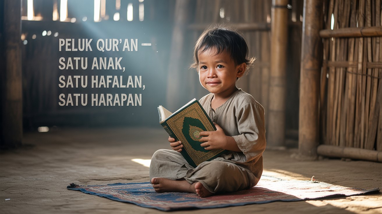 Bantu anak-anak pelosok dan yatim menghafal Al-Qur’an. Satu hafalan hari ini, satu harapan untuk masa depan mereka. Peluk Qur’an, peluk masa depan!