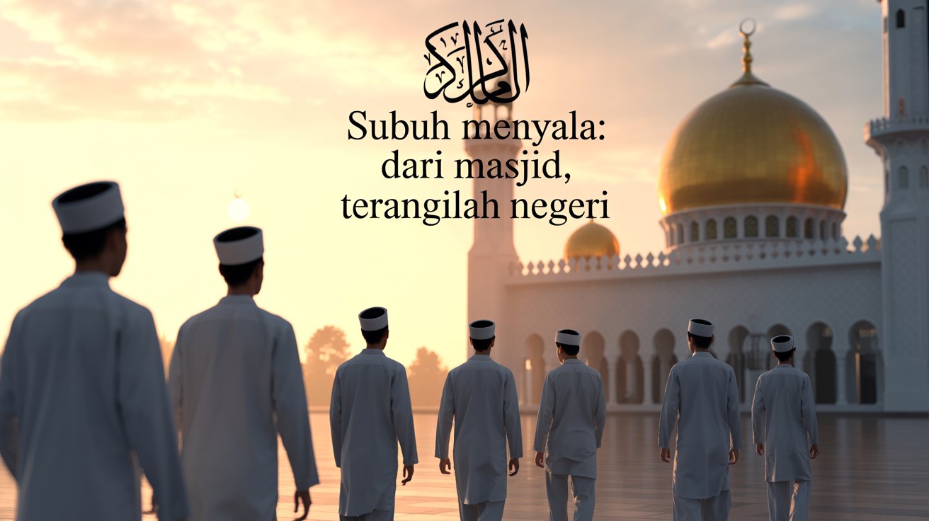 Gerakan kebangkitan umat melalui shalat Subuh berjamaah dan kajian fajar di masjid. Nyalakan kembali cahaya Islam dari Subuh yang penuh berkah